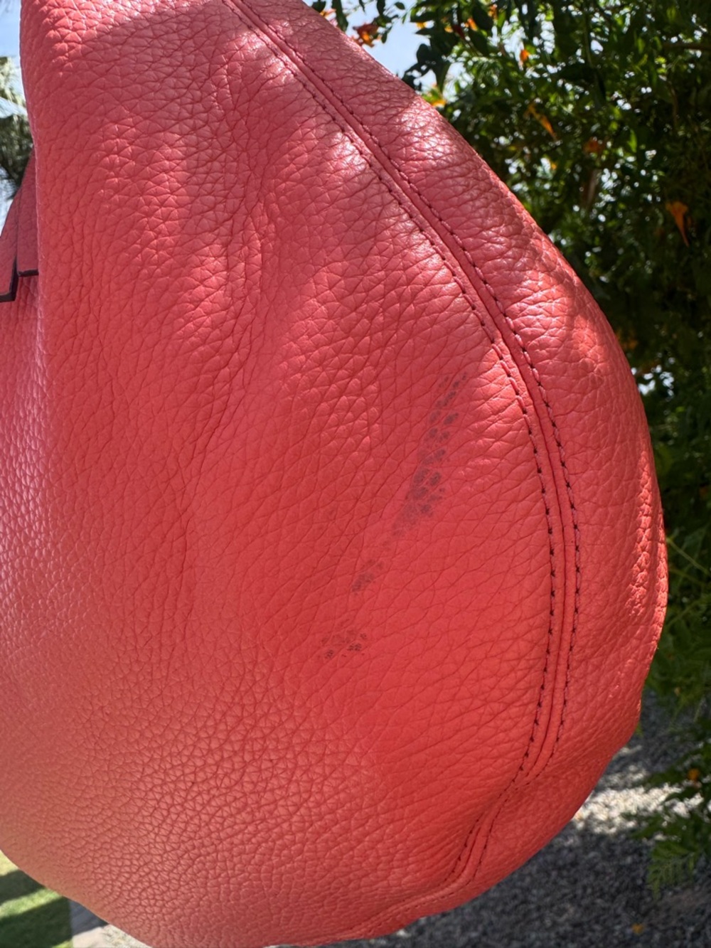 Michael Kors Rhea Coral Orange Pebbled Leather Hobo with Gold Hardware - Picture 12 of 15